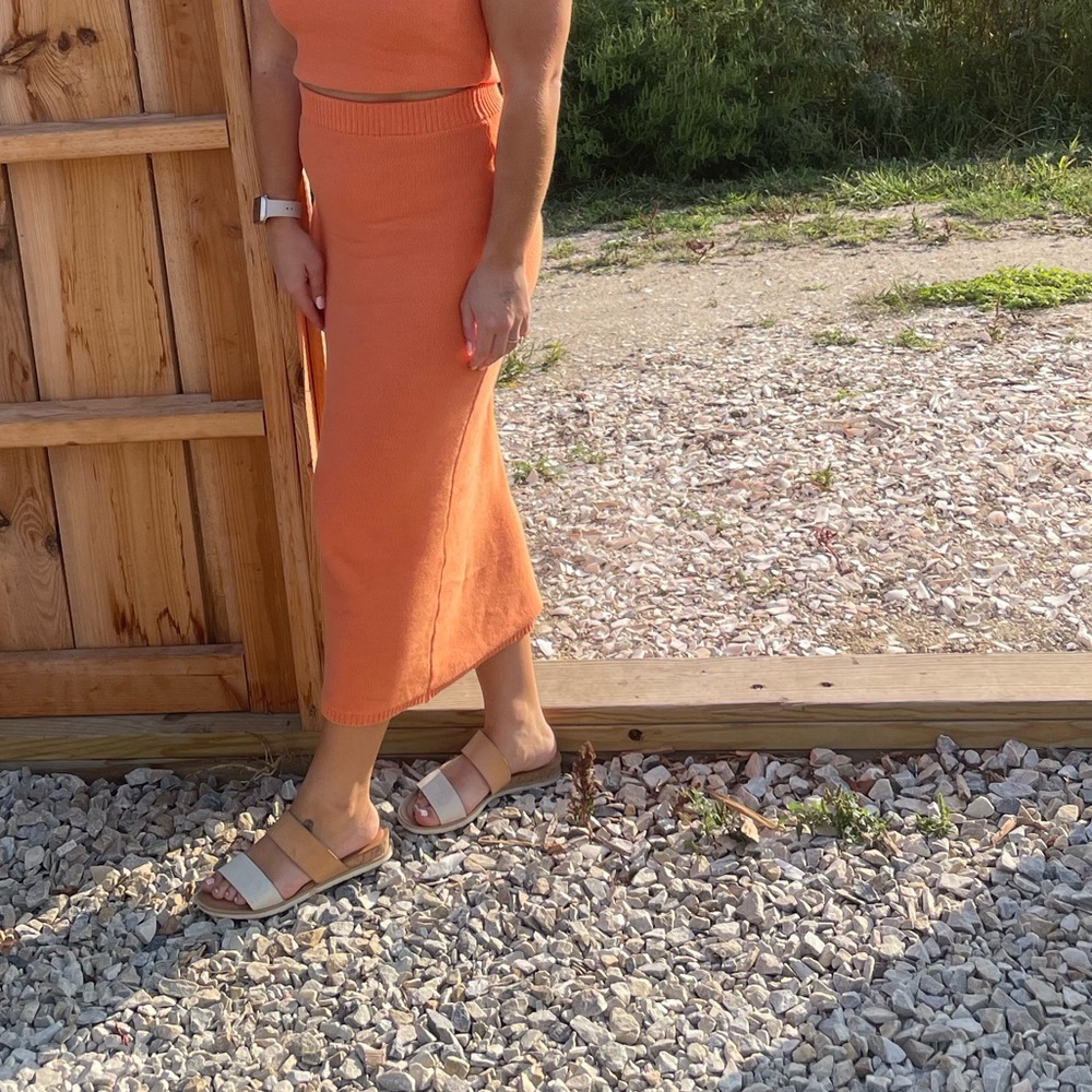 Orange Sleeveless Maxi Skirt